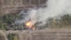 Captura de pantalla de tomas de un dron muestran equipos militares incendiados cerca de Svitle, en la región ucraniana de Zaporiyia, el 3 de octubre de 2023.
