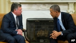 El presidente Barack Obama con el rey jordano Abdulá en la Oficina Oval. 