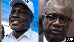 Martin Fayulu, kushoto na Denis Mukwege. Picha na (Photo by AFP)