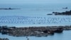 FILE - A boat moves through the water at the 68-nautical-mile scenic spot, the closest point in mainland China to the island of Taiwan, in Pingtan in southeastern China's Fujian Province, on Aug. 5, 2022. 