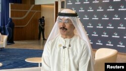 Mwenyekiti wa DP World Sultan bin Sulayem wakati wa ufunguzi wa maonyesho ya kibiashara ya Dibai Expo 2020.