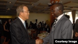 Erick Kabendera meets UN Secretary General Ban ki-moon