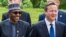 Shugaban Najeriya Muhammadu Buhari da Firayim Ministan Britaniya David Cameron a Taron G7, Munich, Yuni 8, 2015.