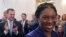 Kemi Badenoch smiles after being elected as the new leader of the U.K.'s opposition Conservative Party in London on Nov. 2, 2024.