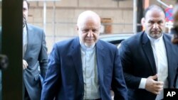 Iran's Minister of Petroleum, Bijan Namdar Zangeneh, arrives for a meeting of the Organization of the Petroleum Exporting Countries, OPEC, at their headquarters in Vienna, Austria, March 5, 2020. 