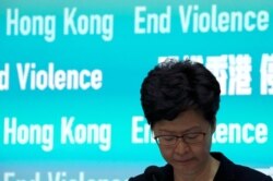 Hong Kong Chief Executive Carrie Lam attends a news conference to discuss sweeping emergency laws at government office in Hong Kong, China October 4, 2019. REUTERS/Athit Perawongmetha