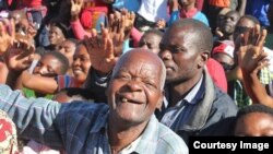 MDC Alliance supporters at a rally addressed by Nelson Chamisa.