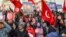FILE: People take part in a protest against president Kais Saied policies, in Tunis, Tunisia, Sunday, March 5, 2023. Thousands of people marched through Tunisia's capital Saturday, decrying an expanding crackdown on opposition voices.