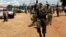 A South Sudanese soldier marches during celebrations to mark the 30th anniversary of the founding of the SPLA