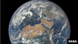 Africa is front and center in this image of Earth taken by a NASA camera on the Deep Space Climate Observatory (DSCOVR) satellite. The image, taken July 6 from a vantage point one million miles from Earth, was one of the first taken by NASA’s Earth Polych