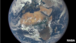 Africa is front and center in this image of Earth taken by a NASA camera on the Deep Space Climate Observatory satellite, July 5, 2015.