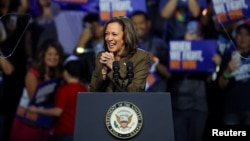 Ứng cử viên tổng thống đảng Dân chủ, Phó Tổng thống Hoa Kỳ Kamala Harris tại sự kiện vận động tranh cử ở Las Vegas, Nevada, Hoa Kỳ, ngày 29/9/2024.