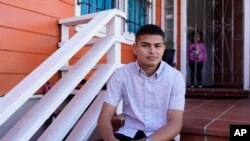 Alan Reyes Picado poses outside his home in San Francisco, California, July 9, 2021. Reyes arrived in the United States in Feb. 2021, after receiving death threats in Nicaragua and is asking for asylum.