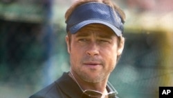 Brad Pitt in a scene from "Moneyball"