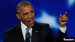 US President Barack Obama mu Democrat National Convention