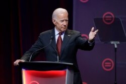 FILE - Democratic presidential candidate and former Vice President Joe Biden speaks during the National Urban League Conference in Indianapolis, July 25, 2019.