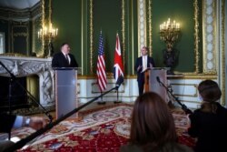کنفرانس خبری وزرای خارجه آمریکا و بریتانیا روز سه‌شنبه در لندن برگزار شد.