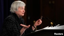 Janet Yellen durante una conferencia en Washington.