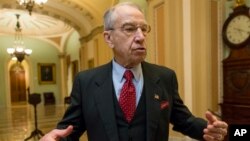 FILE - Sen. Chuck Grassley, R-Iowa, says Office of Legal Counsel guidance to executive agencies about responding to information requests from Democrats goes against the U.S. Constitution by misrepresenting how Congress functions and trying to tell the legislative branch how to do its job.