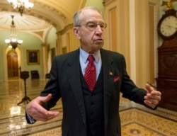 FILE - Sen. Chuck Grassley, R-Iowa, is pictured on Capitol Hill in Washington, April 19, 2019.