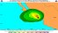 Ubicación prevista de la tormenta tropical Manuel sobe el Mar de Cortés.