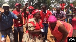 MDC supporters at a rally in Chinhoyi.