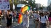 People attend a pride march in Belgrade, Serbia, on Sept. 7, 2024, demanding the government improve rights for the LGBTQ+ community.