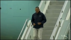Enroute to Asia, Obama Visits Landslide Victims in Western State