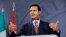 FILE - Mexican President Enrique Pena Nieto speaks during a press conference in Copenhagen, April 14, 2016.