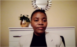 Sharon Nyatsanza of South Africa-based National Council Against Smoking (Apr. 12, 2021) says Zimbabwe should work to replace tobacco with other crops that are less damaging to health. (Columbus Mavhunga/SKYPE)