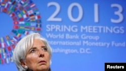 Christine Lagarde, Pimpinan Dana Moneter Internasional (IMF) di pertemuan musim semi di Washington DC, 18 April 2013 (Foto: dok). IMF menyatakan ekonomi Asia secara keseluruhan akan memimpin pemulihan ekonomi global pada tahun 2013.