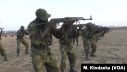 Members of Cameroon's Rapid Intervention Battalion train in Maroua, June 11, 2019. 