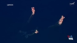 لحظه فرود کپسول حامل فضانوردان ماموریت تاریخی آرتمیس۲ در اقیانوس آرام