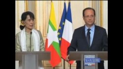 法国总统奥朗德保证支持缅甸民主过渡