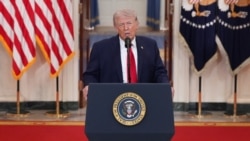 U.S. President Donald Trump delivers an address to the nation about the Iran war at the White House in Washington