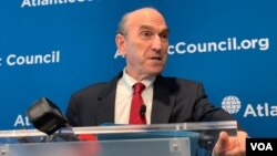 El encargado de Venezuela en el gobierno de Estados Unidos, Elliott Abrams, asistió el jueves 25 de abril de 2019 a un evento en el Atlantic Council sobre la crisis en Venezuela.