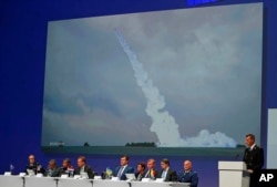 FILE - Wilbert Paulissen of the Joint Investigation Team (JIT) speaks on the preliminary results of the investigation into the shooting-down of MH17 during a press conference in Nieuwegein, Netherlands, Sept. 28, 2016.