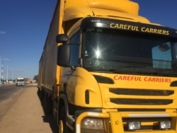Truck drivers have to exercise patience at entry points in Botswana due to COVID-19 tests. (Mqondisi Dube/VOA).