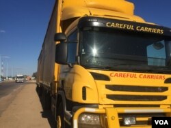 Truck drivers have to exercise patience at entry points in Botswana due to COVID-19 tests. (Mqondisi Dube/VOA).
