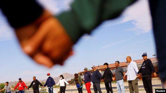 Migrantes venezolanos en Ciudad Juárez, México, en 22 de octubre de 2022.
