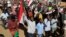Sudanese protesters gather in east Khartoum, Nov. 25, 2021. 