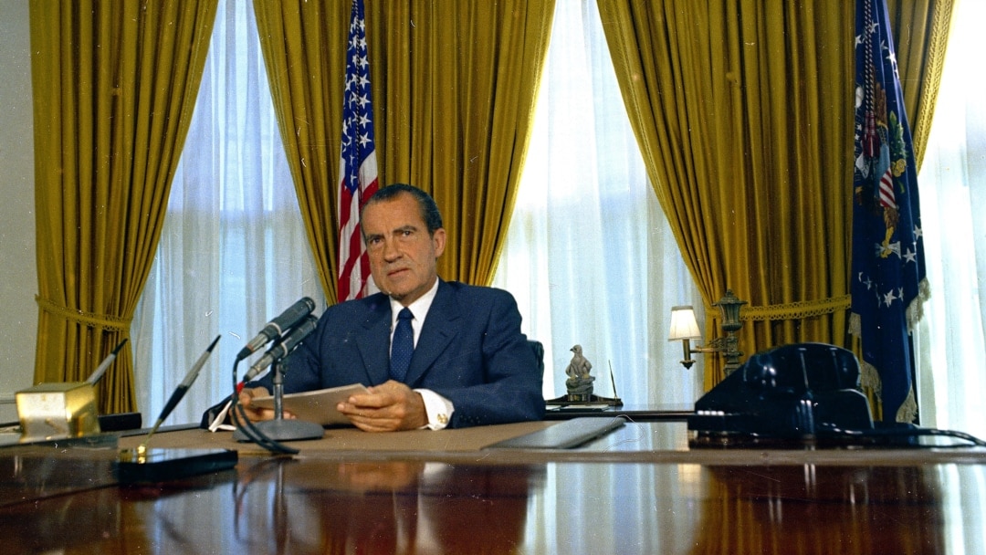 President Richard Nixon resigns