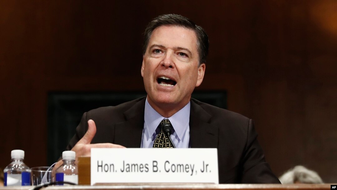 FILE - FBI Director James Comey testifies on Capitol Hill in Washington, May 3, 2017, before the Senate Judiciary Committee hearing: "Oversight of the Federal Bureau of Investigation." 