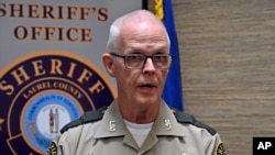 Deputy Gilbert Acciardo, public information officer with the Laurel County Sheriff's Office, gives details Sept. 8, 2024, on the progress of the investigation into the shooting along Interstate 75 on Saturday in London, Ky.