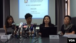 香港记协公布新闻自由指数记者会。 (美国之音记者申华 拍摄) 