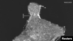 تصویری ماهواره‌ای از جزیره «مار» در دریای سیاه
