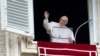 Pope Francis holds the Regina Caeli prayer at the Vatican