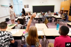 Suasana di ruang kelas Sekolah Dasar Tussahaw di McDonough, Georgia, 4 Agustus 2021. (Brynn Anderson, Arsip/AP)