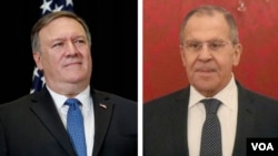 FILE - U.S. Secretary of State Mike Pompeo (L) and Russian Foreign Minister Sergey Lavrov are seen in undated photos.