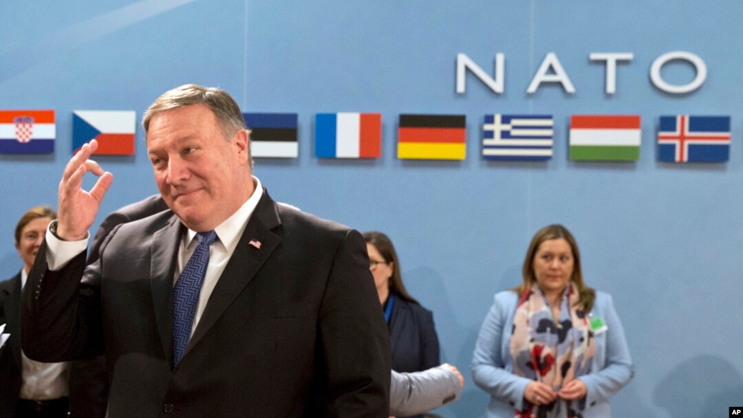 Američki državni sekretar Majk Pomeo u sedištu NATO-a u Briselu, 27. april 2018.